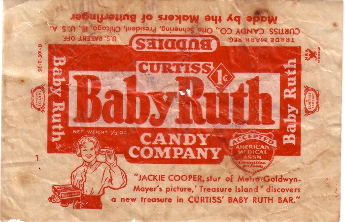 1934 Baby Ruth Candy Wrapper