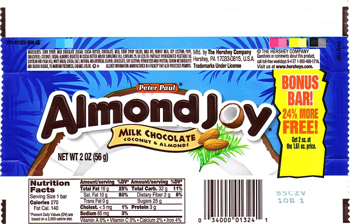 2009 Almond Joy Candy Wrapper