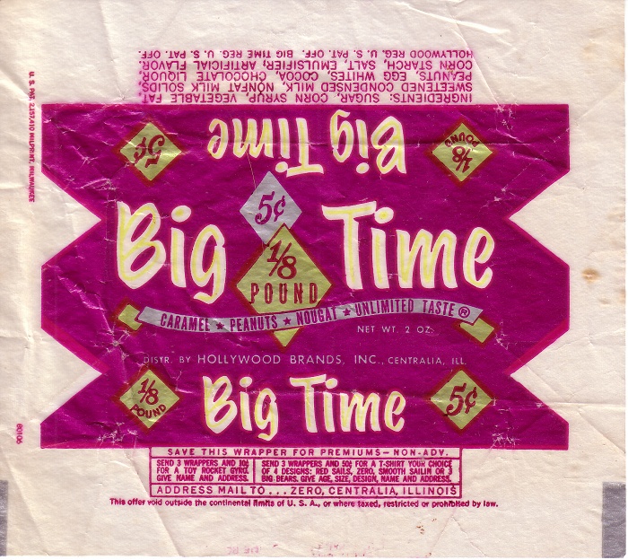 1960s Big Time Candy Wrapper