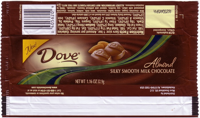 2008 Dove Almond Candy Wrapper