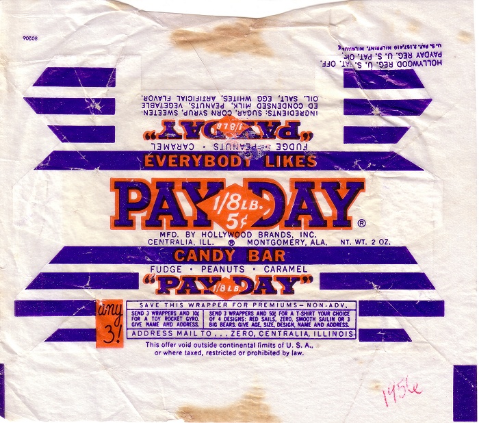 1956 PayDay Candy Wrapper
