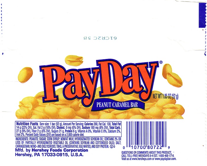 2004 PayDay Candy Wrapper