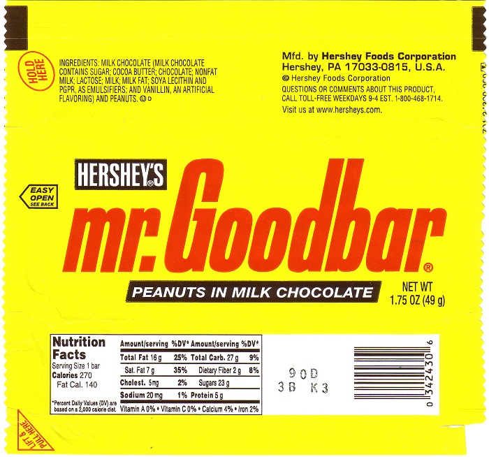 2002 Mr Goodbar Candy Wrapper