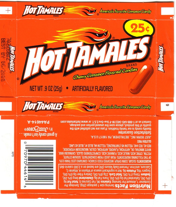 2007 Hot Tamales Candy Wrapper
