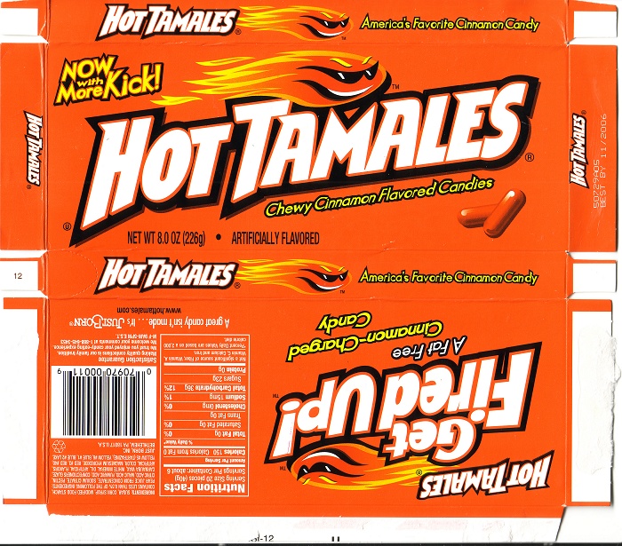2005 Hot Tamales Candy Wrapper