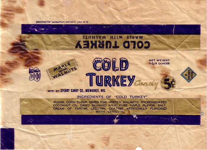 1940s Cold Turkey Candy Wrapper