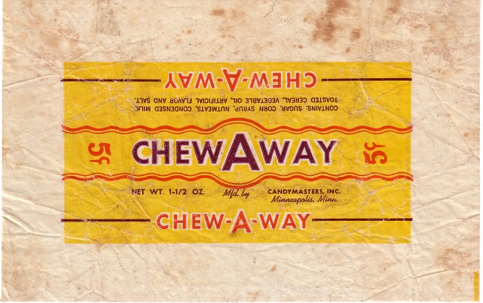 1940s Chew A Way Candy Wrapper