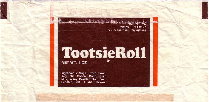 1960s Tootsie Roll Candy Wrapper