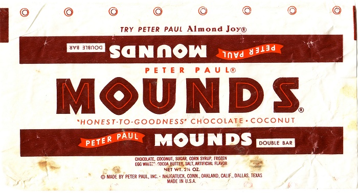 1960s Mounds Candy Wrapper