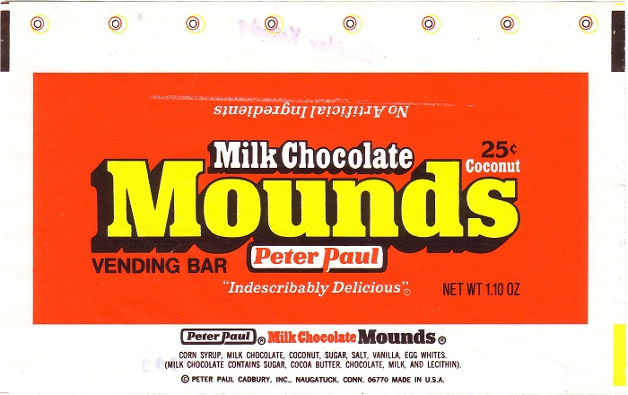 1980 Mounds Candy Wrapper