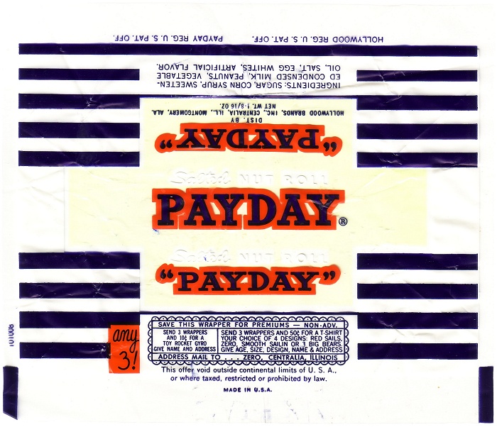 1950s PayDay Candy Wrapper