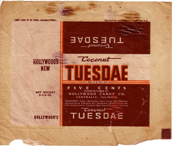 1950s Tuesdea Candy Wrapper