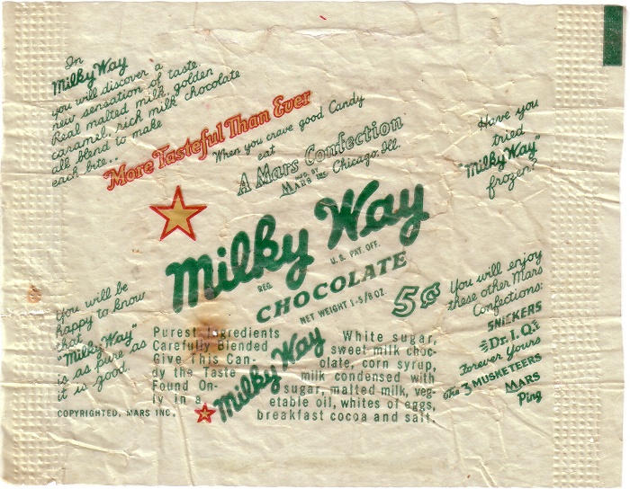 1950s Milky Way Candy Wrapper