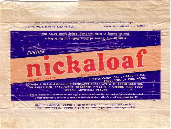 1940s Nickaloaf Candy Wrapper