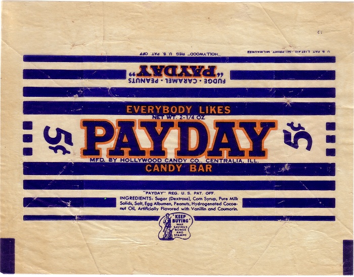 1940s PayDay Candy Wrapper