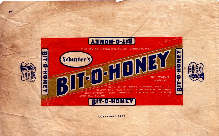 1940s Bit-O-Honey Candy Wrapper