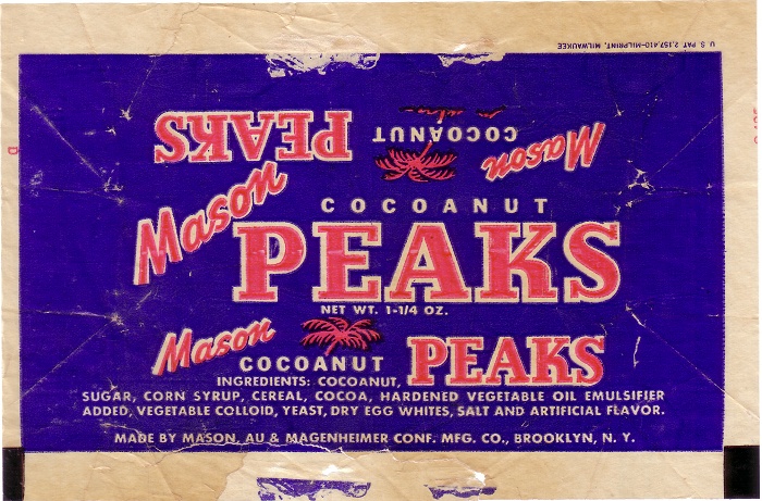1950s Peaks Candy Wrapper
