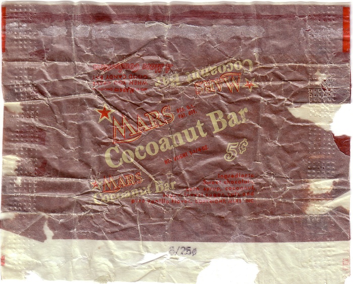 1950s Cocoanut Bar Candy Wrapper