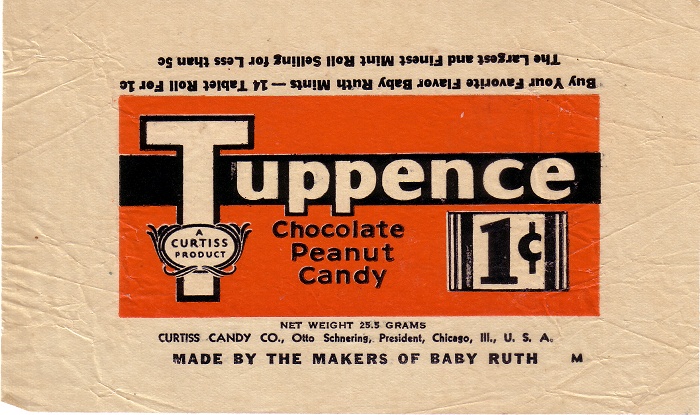 1940s Tuppence Candy Wrapper