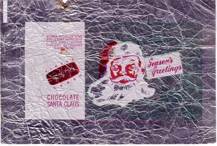 1940s Chocolate Santa Claus Candy Wrapper