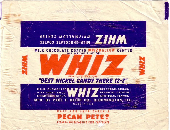 1940s Whiz Candy Wrapper