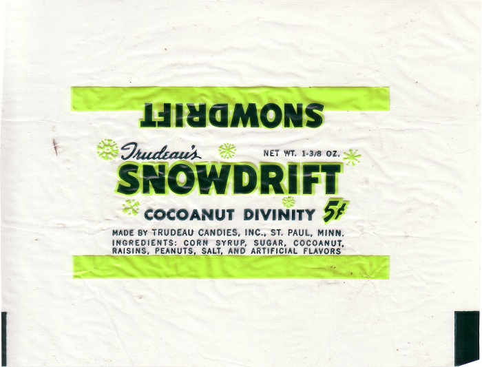 1940s Snowdrift Candy Wrapper