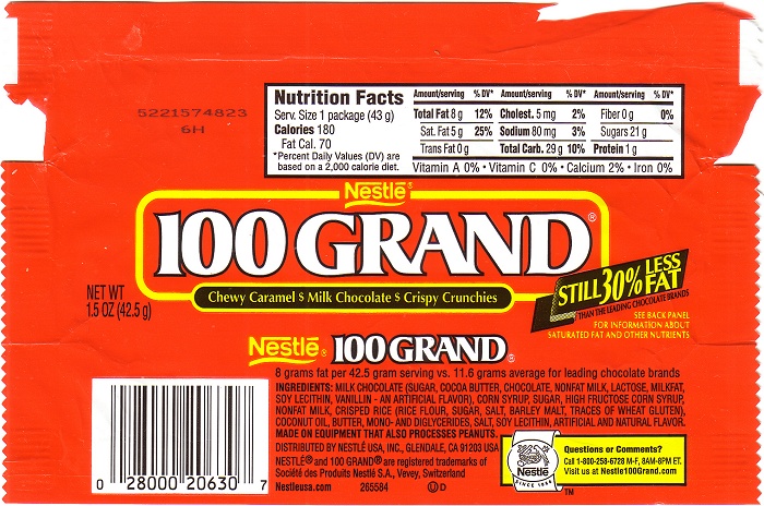 2005 100 Grand Candy Wrapper