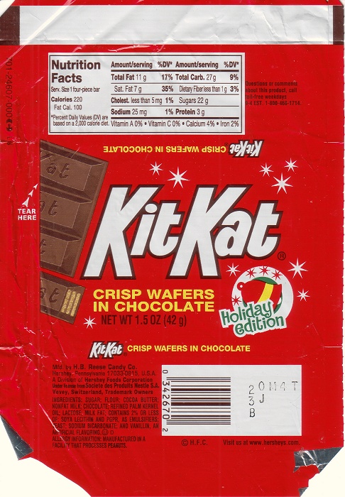 2002 Kit Kat Candy Wrapper