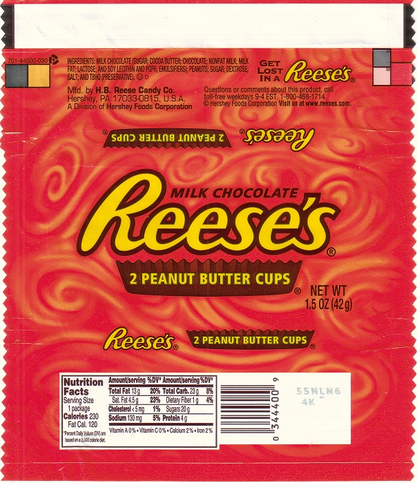 2003 Reeses Candy Wrapper