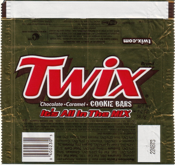 2002 Twix Candy Wrapper
