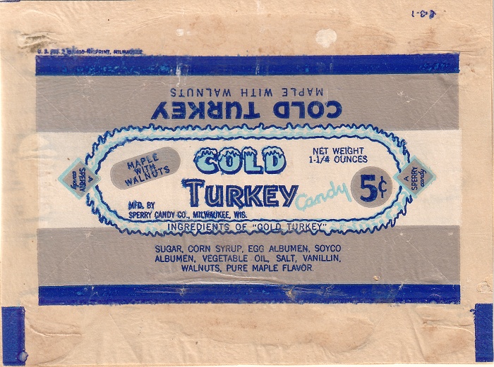 1940s Cold Turkey Candy Wrapper