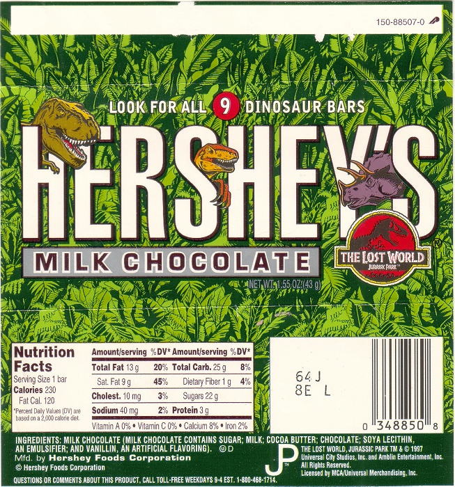 1997 Hersheys Candy Wrapper