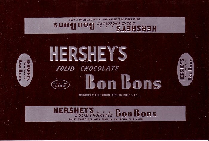 1960s Hersheys Bon Bons Candy Wrapper