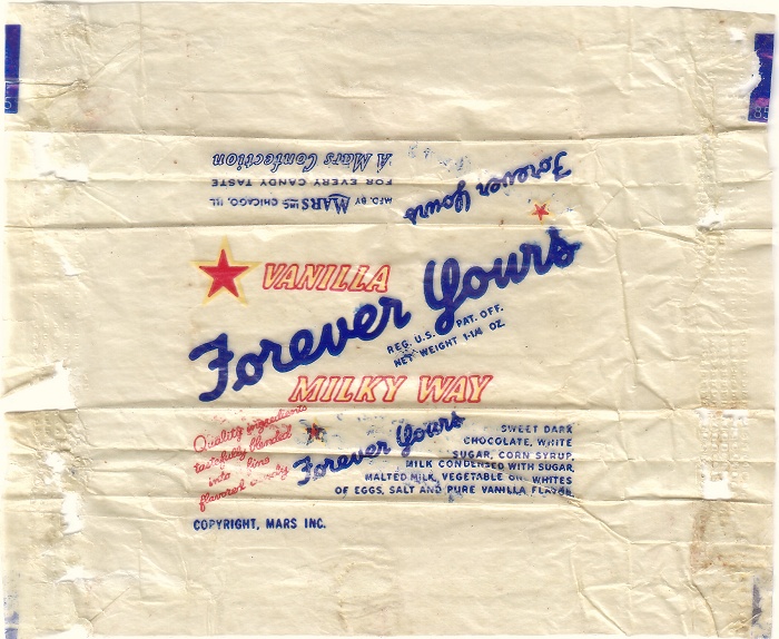 1950s Forever Yours Candy Wrapper