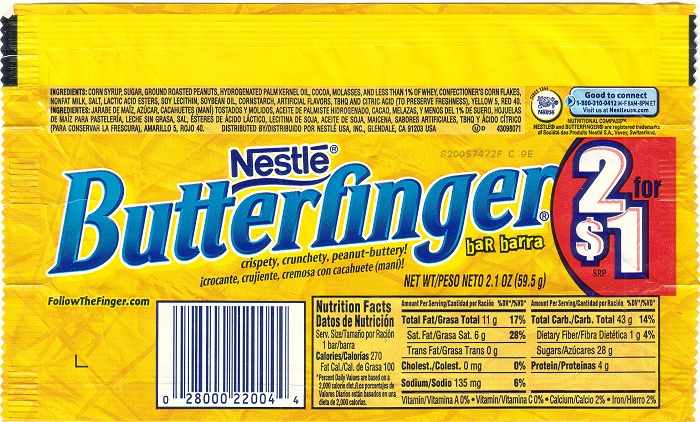 2009 Butterfinger Candy Wrapper