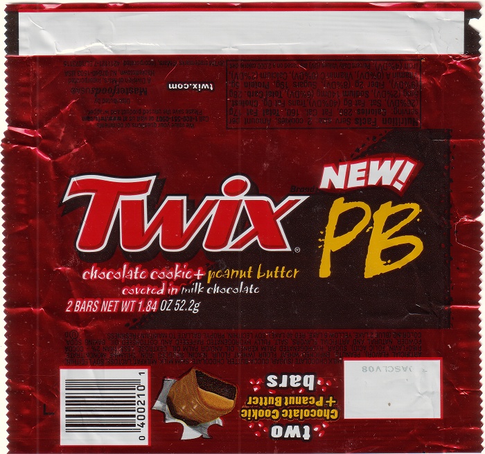 2003 Twix PB Candy Wrapper