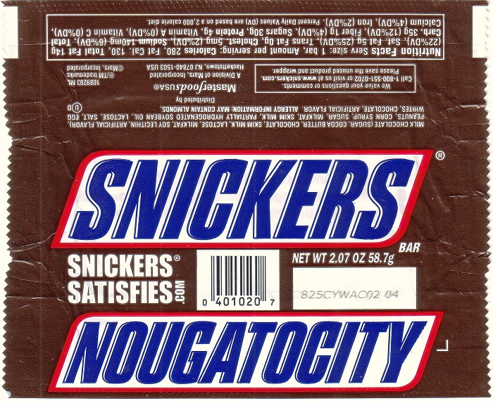 2008 Snickers Candy Wrapper