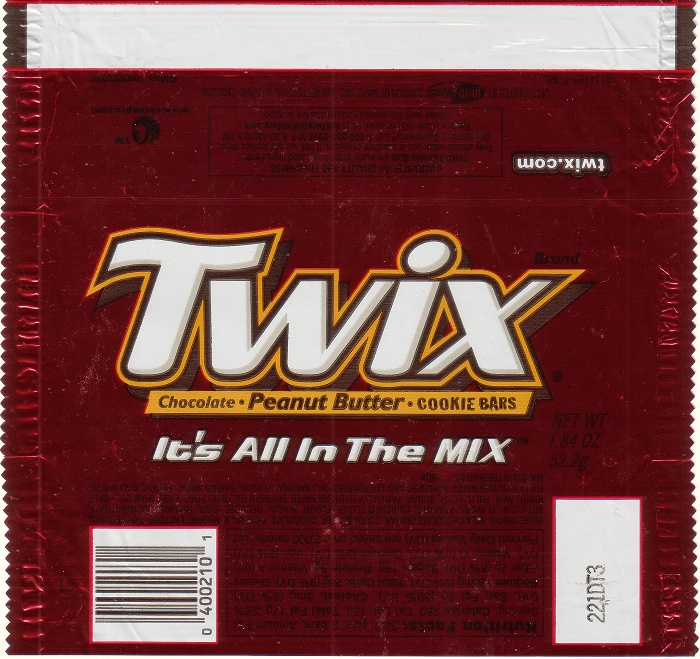 2002 Twix Peanut Butter Candy Wrapper