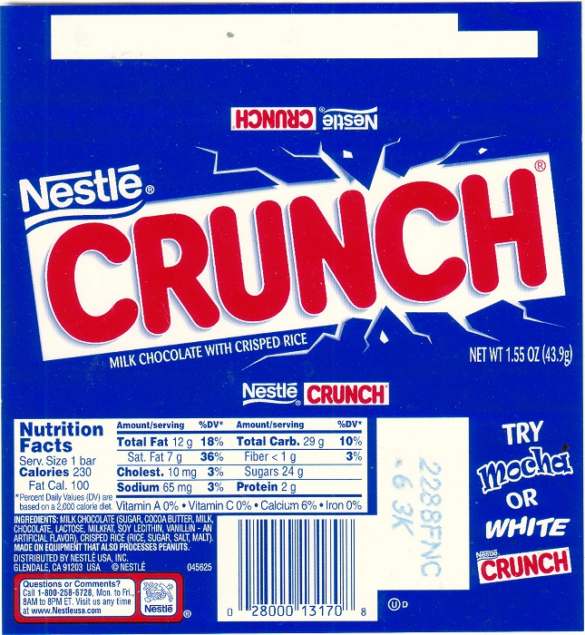 2002 Crunch Candy Wrapper