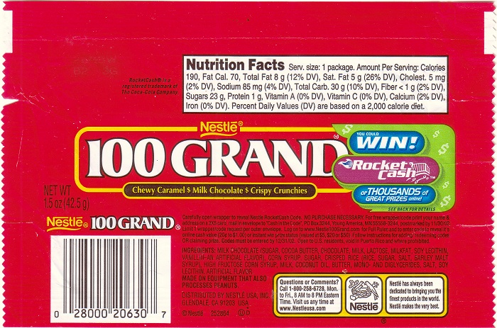 2002 100 Grand - Candy Wrapper Archive