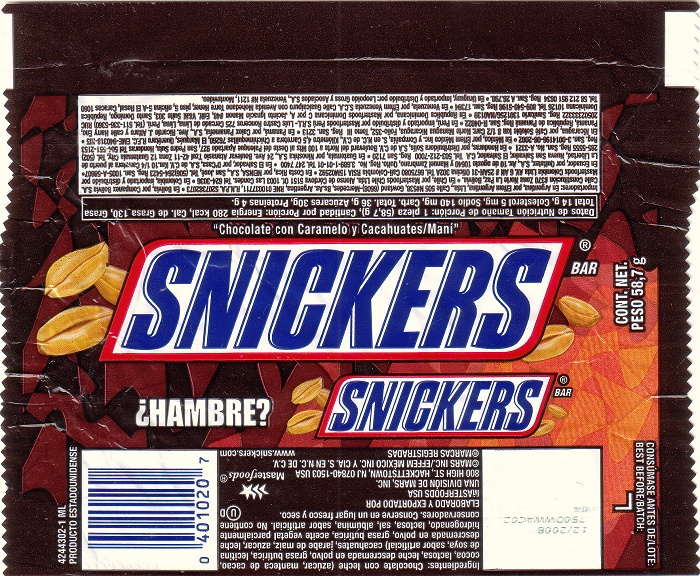 2006 Snickers Candy Wrapper