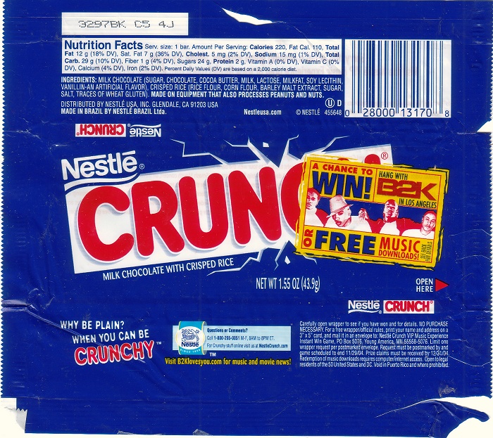 2003 Crunch - Candy Wrapper Archive