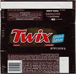 2005 Twix Dark Candy Wrapper
