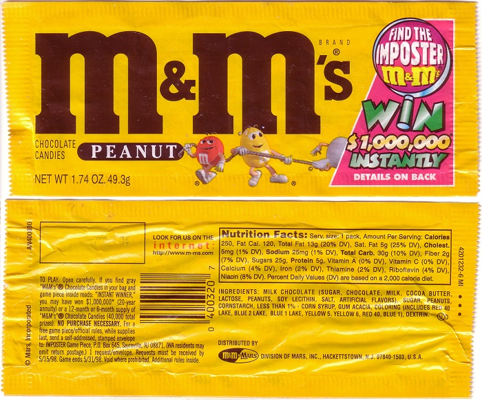 1997 M&M Candy Wrapper