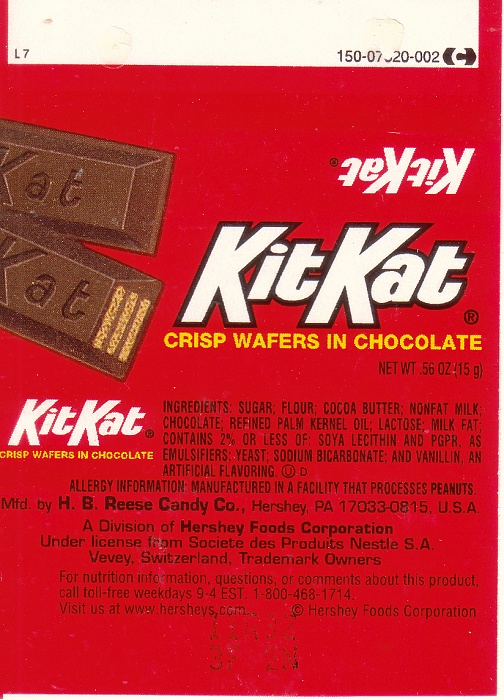 2002 Kit Kat Candy Wrapper