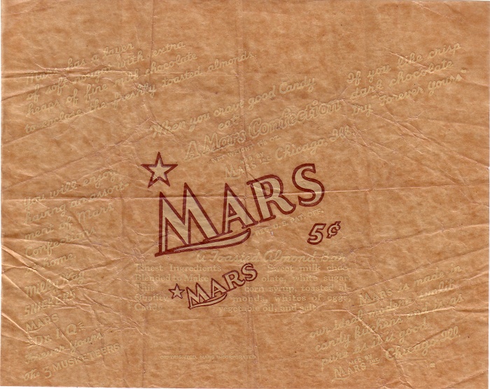 1939 Mars Candy Wrapper