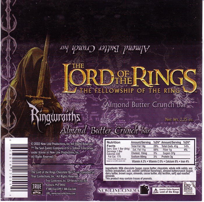 2002 Lord of the Rings Candy Wrapper