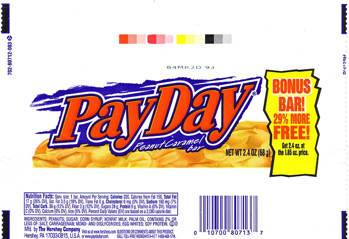 2008 PayDay Candy Wrapper