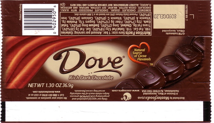 2008 Dove Candy Wrapper