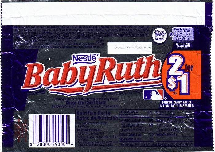 2008 Baby Ruth Candy Wrapper